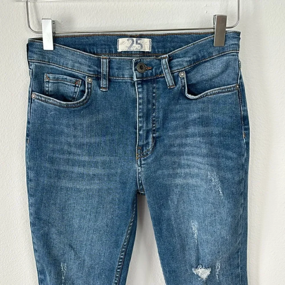 Free People We The Free Great Heights Frayed Skinny Jeans Size 25